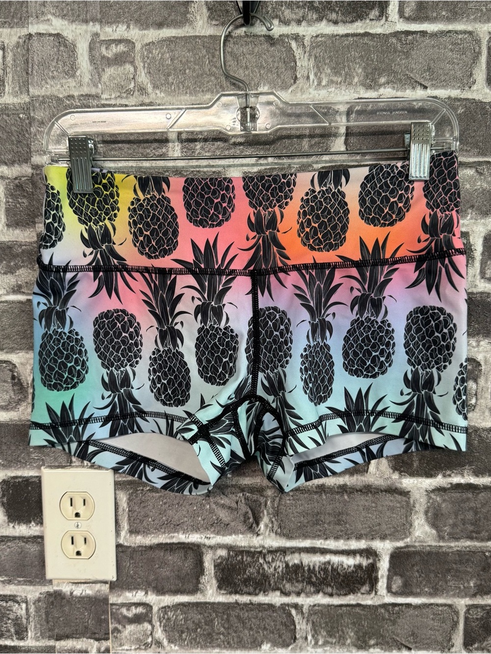 Feed Me Fight Me biker shorts Ombré tie dye black pineapple